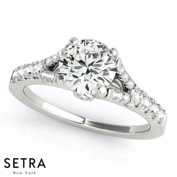 ENGAGEMENT RINGS NEW BRIDAL SINGLE ROW PRONG SET