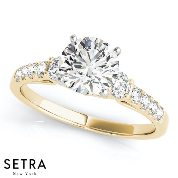 ENGAGEMENT RINGS NEW BRIDAL SINGLE ROW PRONG SET