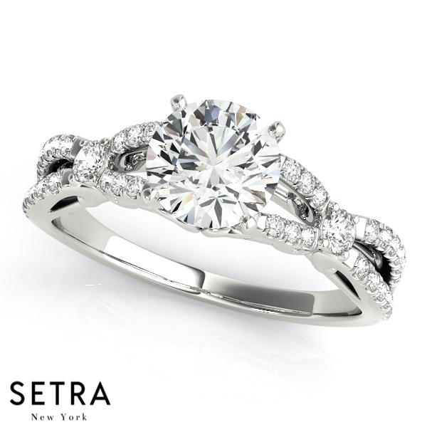 OPEN SHANK DIAMOND ENGAGEMENT RINGS 14K GOLD