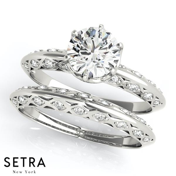 14K FINE GOLD DIAMONDS ENGAGEMENT & BAND RING