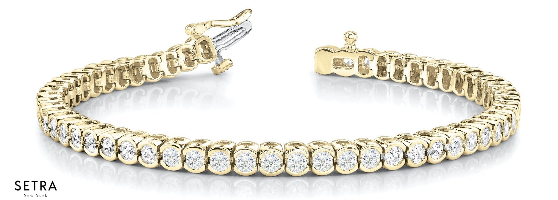 2.00ct Round Cut Diamonds Women's Bridal Tennis Link Solid Bracelet In 14k Gold