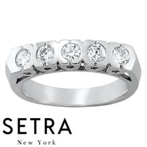 14K GOLD 0.25 CT DIAMONDS ''X'' STYLE RING  IN BEZEL SET