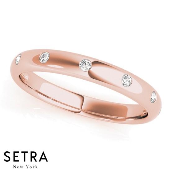 FINE ROSE 14K GOLD FOREVER DIAMOND ETERNITY BAND