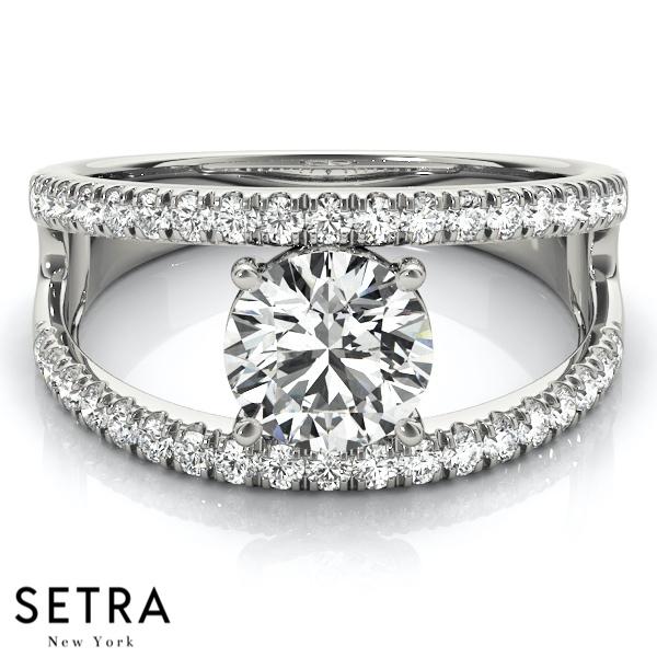OPEN SHANK DIAMOND ENGAGEMENT 14K GOLD RINGS MULTIROW