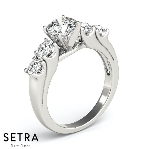 DIAMOND ENGAGEMENT RINGS SINGLE ROW PRONG SET