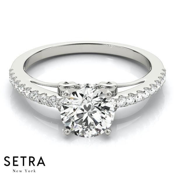 DIAMOND ENGAGEMENT RINGS SINGLE ROW PRONG SET