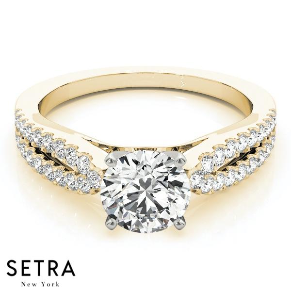 OPEN SHANK 14K GOLD DIAMOND ENGAGEMENT RING