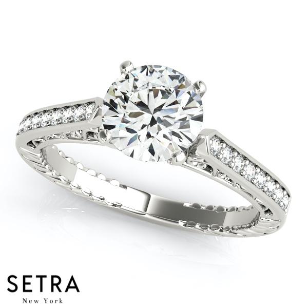 Arabella Filigree Cathedral Antique Engagement Ring