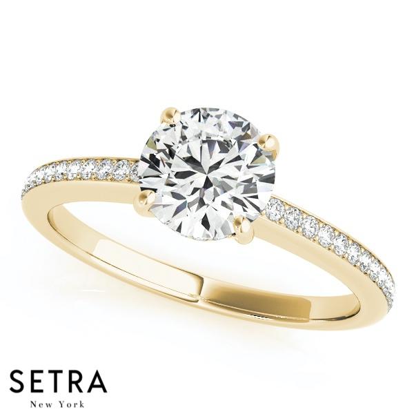 PETITE DIAMOND ENGAGEMENT RING 14K GOLD