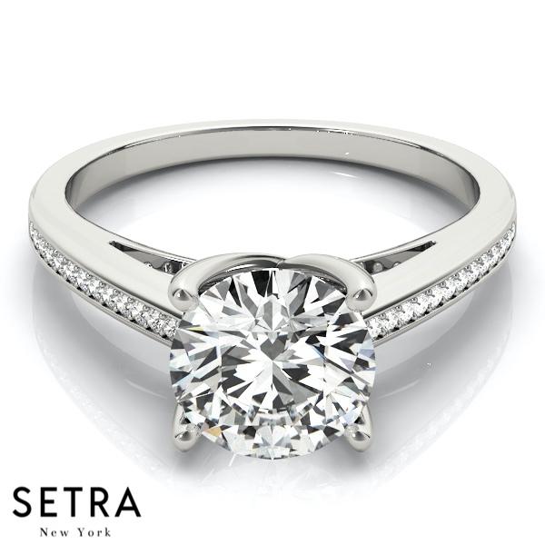 DIOAMOND ENGAGEMENT RINGS SINGLE ROW CHANNEL SET