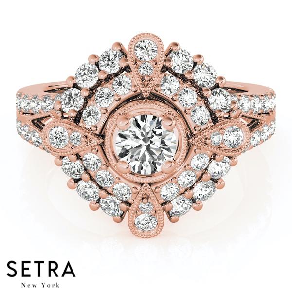 Renoir Cathedral Double Halo Engagement Ring