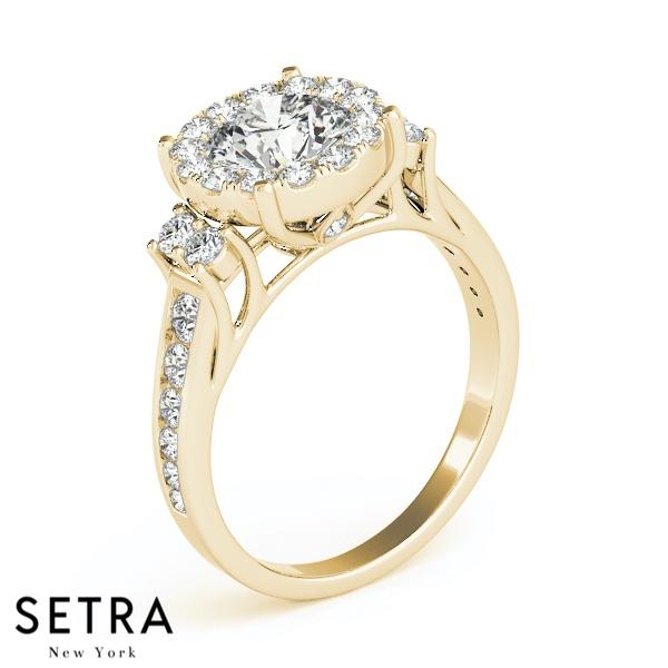 ILLUSION SETTING ENGAGEMENT RING HALO ROUND
