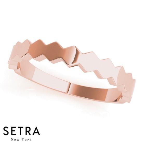 PROMISE LOVE COUTURE ROSE 14K GOLD ZIG-ZAG RING