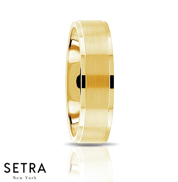 Fancy Middle Elevated Shank Designer For Him & Hers Solid Diamond Wedding Band 14K Gold