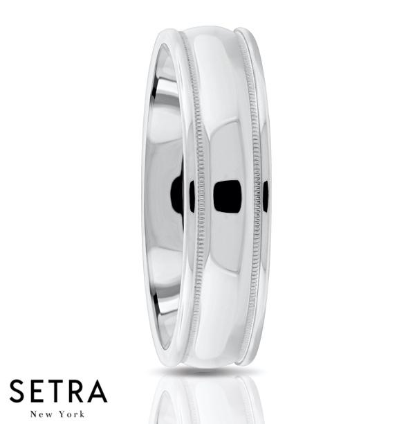 Fancy Shank Designer For Him & Hers Solid Wedding Band 14K Gold