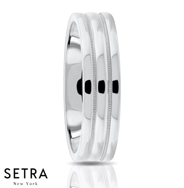 Fancy Shank Designer For Him & Hers Solid Wedding Band 14K Gold