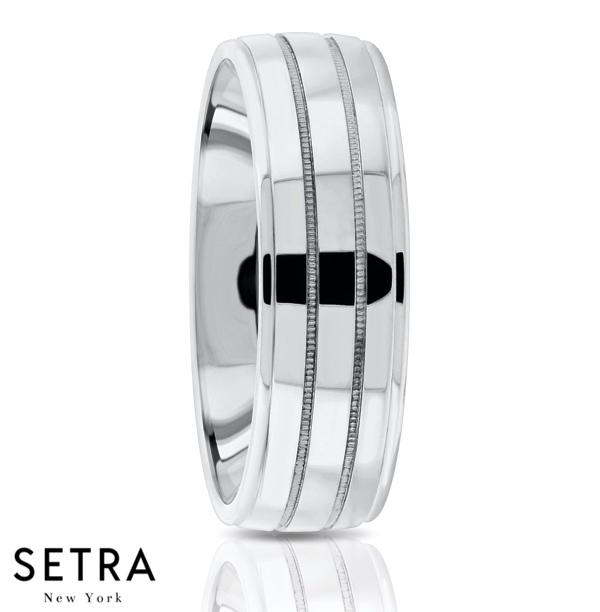 Fancy Shank Designer For Him & Hers Solid Wedding Band 14K Gold