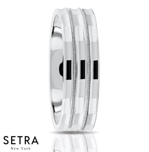 Fancy Shank Designer For Him & Hers Solid Wedding Band 14K Gold