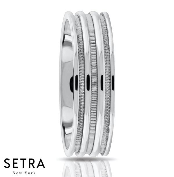 Fancy Shank Designer For Him & Hers Solid Wedding Band 14K Gold