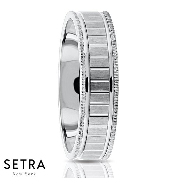 Fancy Shank Designer For Him & Hers Solid Wedding Band 14K Gold
