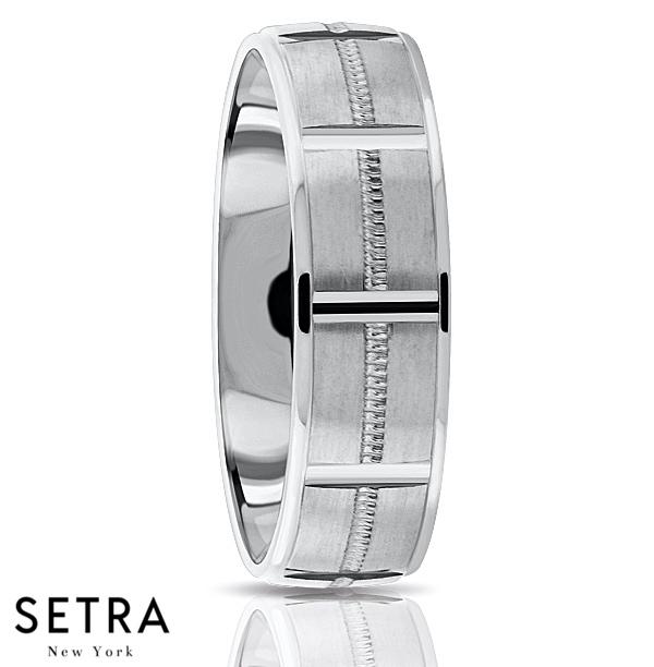 Fancy Shank Designer For Him & Hers Solid Wedding Band 14K Gold