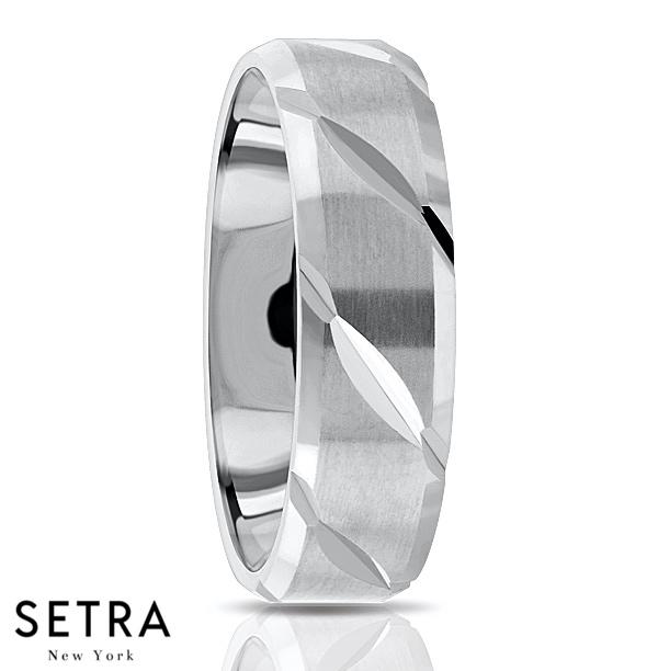 Fancy Shank Designer For Him & Hers Solid Wedding Band 14K Gold