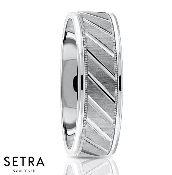 Fancy Shank Designer For Him & Hers Solid Wedding Band 14K Gold