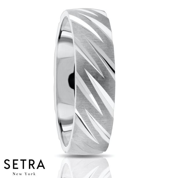 Fancy Shank Designer For Him & Hers Solid Wedding Band 14K Gold