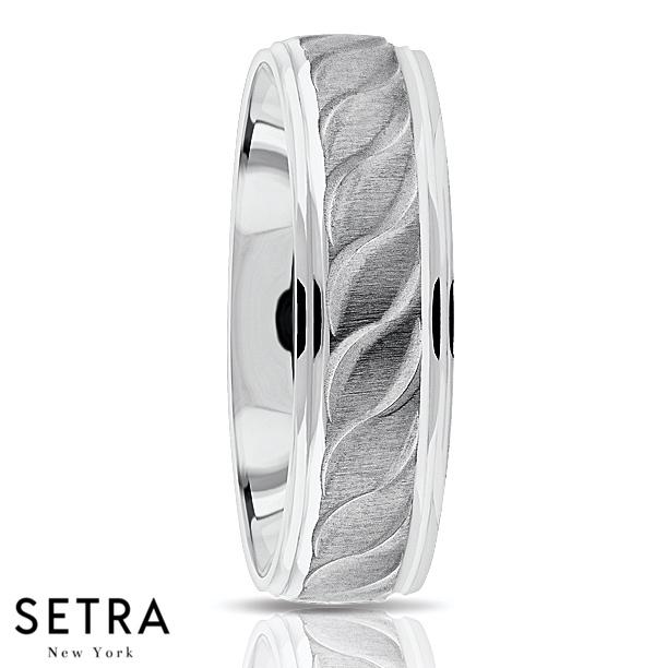 Fancy Shank Designer For Him & Hers Solid Wedding Band 14K Gold