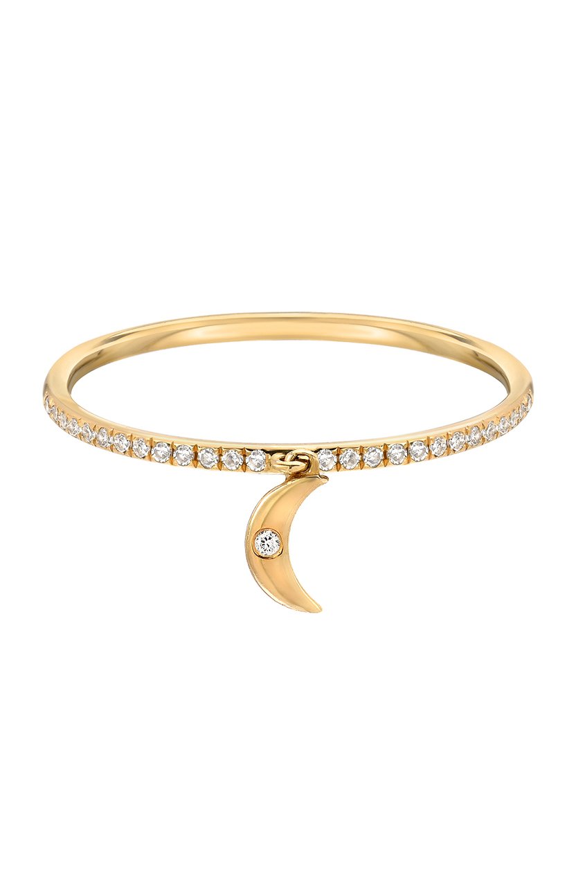 Diamond Crescent Pendant Ring