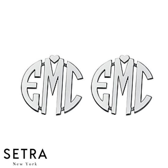 MONOGRAM POST & CLUTCH EARRING 14k GOLD 20mm