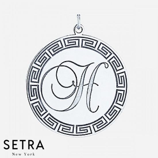 GREEK KEE STYLE SCRIPT INITIAL MEDAL 14K GOLD