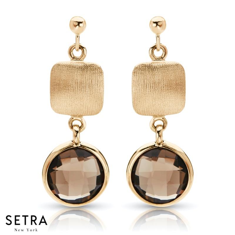 DESIGNER 14K FINE YELLOW GOLD DIAMONDS CHANDELIER EARRING