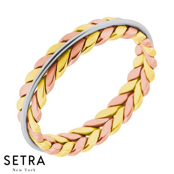 Hand Craft Work Designer For Him & Hers Solid Wedding Band 14K Gold