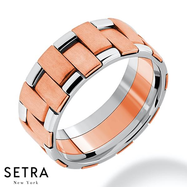 Hand Craft Work Designer For Him & Hers Solid Wedding Band 14K Gold