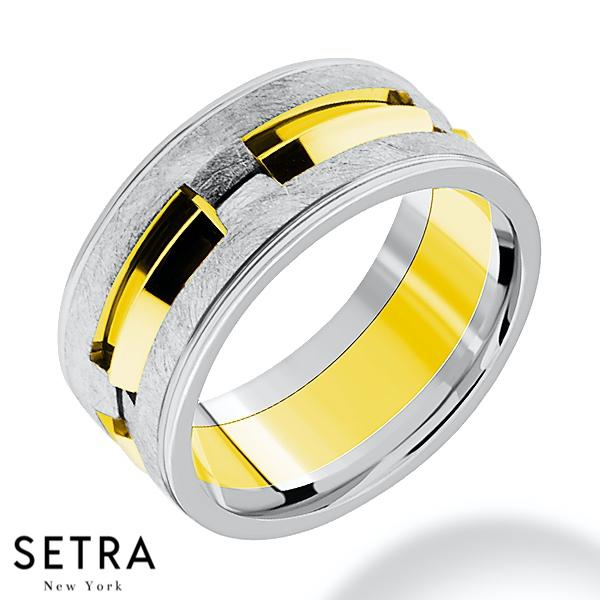 Hand Craft Work Designer For Him & Hers Solid Wedding Band 14K Gold
