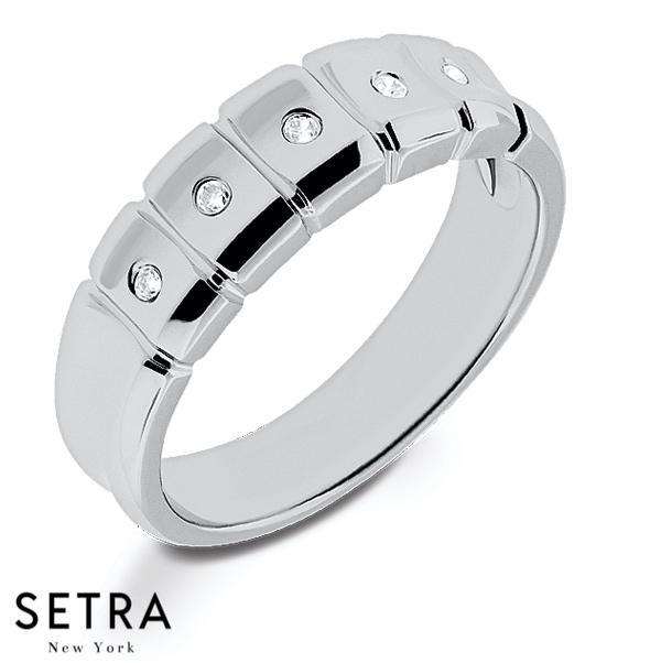 5 STONE DIAMONDS BAND FOR HIM & HERS 14K GOLD RING