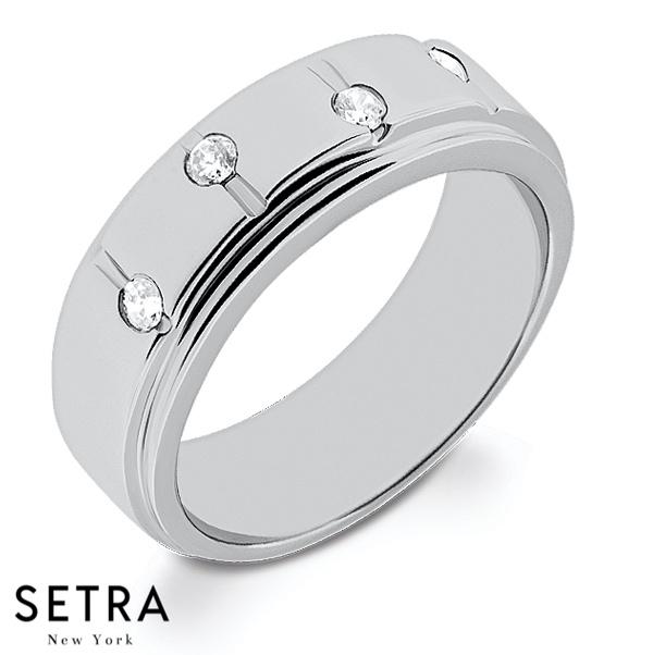 ZIG-ZAG 14K GOLD DIAMOND WEDDING BANDS FOR HIM & HERS