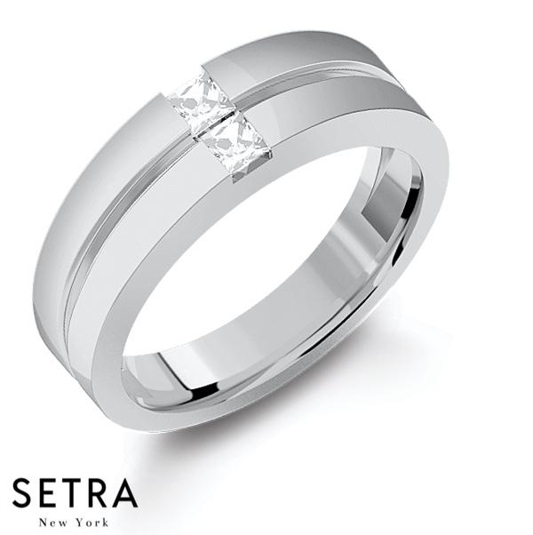14K GOLD PRINCESS CUT DIAMOND BANDS FOR HIM & HERS