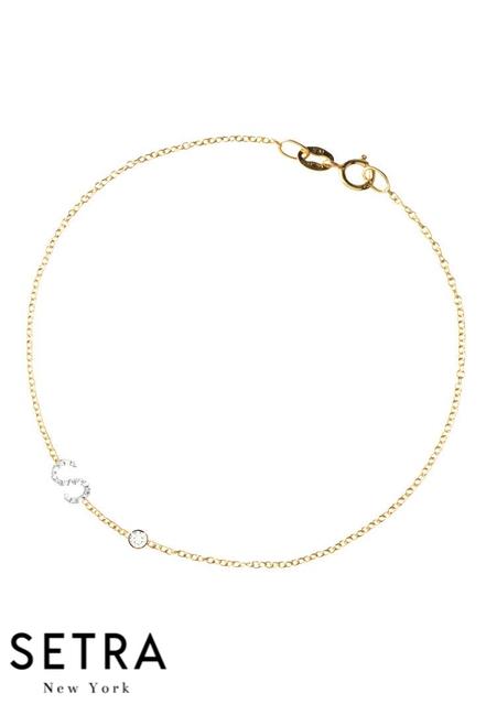 Diamond initial & bezel bracelet