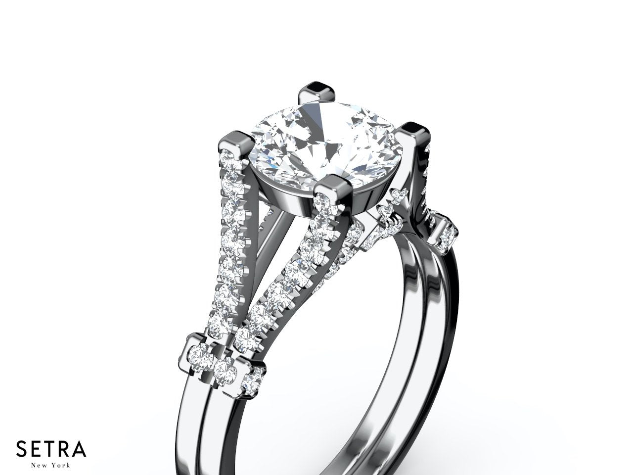 OPEN SHANK RINGS ENGAGEMENT RING 14K GOLD